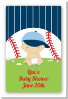 Future Baseball Player - Custom Large Rectangle Baby Shower Sticker/Labels
