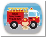 Future Firefighter - Personalized Baby Shower Rounded Corner Stickers