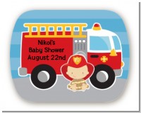 Future Firefighter - Personalized Baby Shower Rounded Corner Stickers