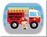 Future Firefighter - Personalized Birthday Party Rounded Corner Stickers