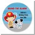 Future Firefighter - Round Personalized Birthday Party Sticker Labels thumbnail