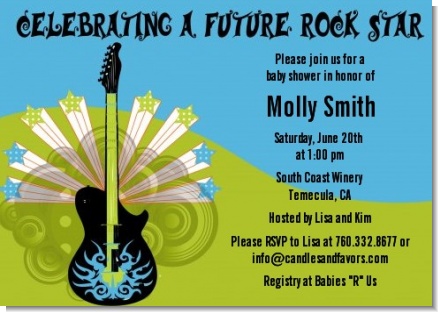Future Rock Star Boy - Baby Shower Invitations