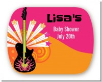 Future Rock Star Girl - Personalized Baby Shower Rounded Corner Stickers