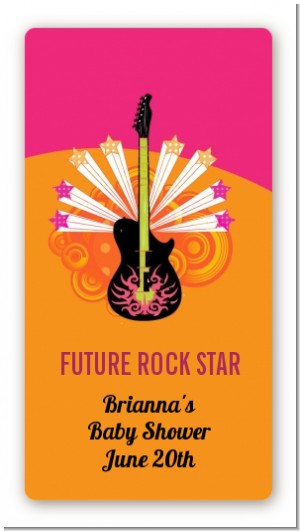 Future Rock Star Girl - Custom Rectangle Baby Shower Sticker/Labels