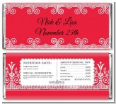 Love is Blooming Red - Personalized Bridal Shower Candy Bar Wrappers