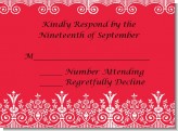 Love is Blooming Red - Bridal Shower Response Cards