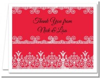 Love is Blooming Red - Bridal Shower Thank You Cards