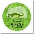 Gator - Round Personalized Birthday Party Sticker Labels thumbnail