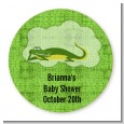 Gator - Round Personalized Baby Shower Sticker Labels thumbnail