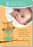 Owls | Gemini Horoscope - Birth Announcement Photo Card