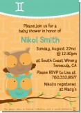 Owls | Gemini Horoscope - Baby Shower Invitations