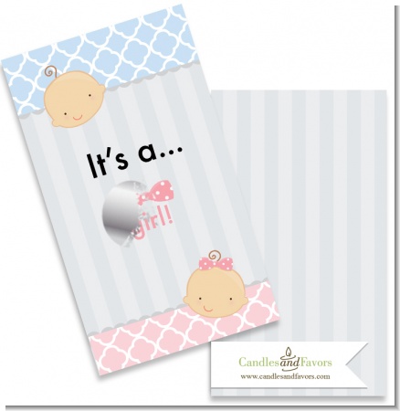 Gender Reveal - Girl - Baby Shower Scratch Off Game Tickets