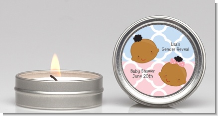 Gender Reveal African American - Baby Shower Candle Favors