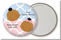 Gender Reveal African American - Personalized Baby Shower Pocket Mirror Favors