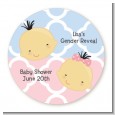 Gender Reveal Asian - Round Personalized Baby Shower Sticker Labels thumbnail