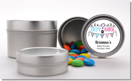 Gender Reveal Boy or Girl - Custom Baby Shower Favor Tins