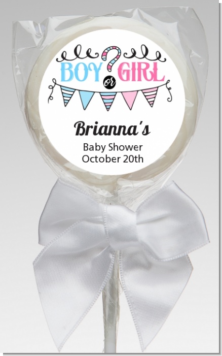 Gender Reveal Boy or Girl - Personalized Baby Shower Lollipop Favors