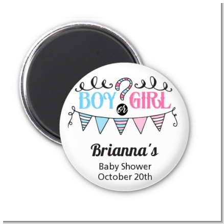 Gender Reveal Boy or Girl - Personalized Baby Shower Magnet Favors