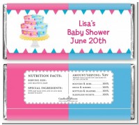 Gender Reveal Cake - Personalized Baby Shower Candy Bar Wrappers