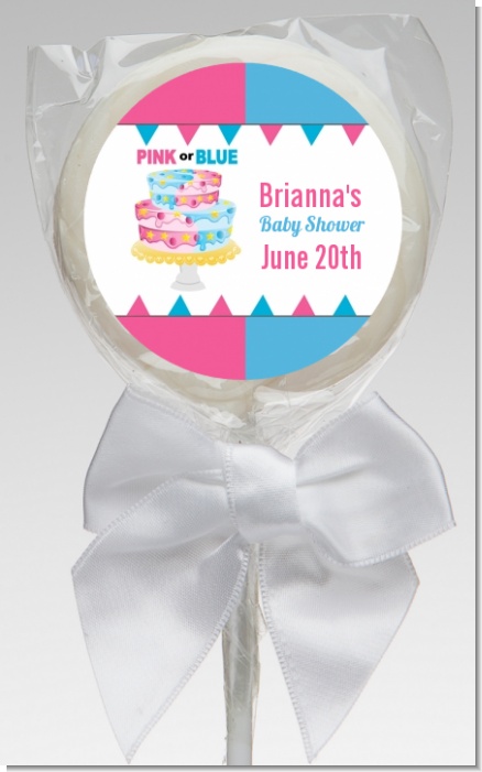 Gender Reveal Cake - Personalized Baby Shower Lollipop Favors
