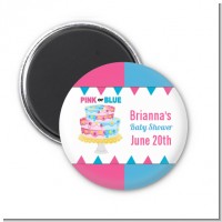Gender Reveal Cake - Personalized Baby Shower Magnet Favors