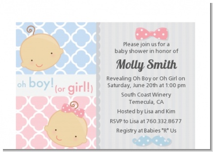 Gender Reveal - Baby Shower Petite Invitations