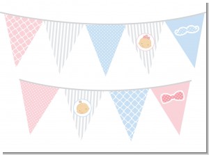 Gender Reveal - Baby Shower Themed Pennant Set