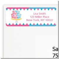 Gender Reveal Cake - Baby Shower Return Address Labels