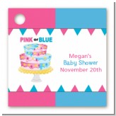 Gender Reveal Cake - Personalized Baby Shower Card Stock Favor Tags