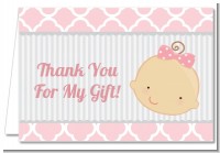 Gender Reveal - Girl - Baby Shower Thank You Cards