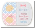 Gender Reveal - Personalized Baby Shower Rounded Corner Stickers thumbnail