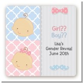 Gender Reveal - Square Personalized Baby Shower Sticker Labels