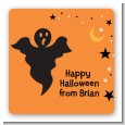 Ghost - Square Personalized Halloween Sticker Labels thumbnail