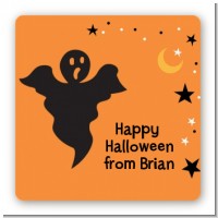 Ghost - Square Personalized Halloween Sticker Labels