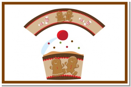Gingerbread - Christmas Cupcake Wrappers