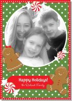 Gingerbread Party - Personalized Photo Christmas Cards