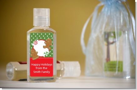 Gingerbread Party - Personalized Christmas Hand Sanitizers Favors