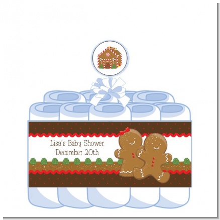 Gingerbread House - Personalized Baby Shower Diaper Cake 1 Tier