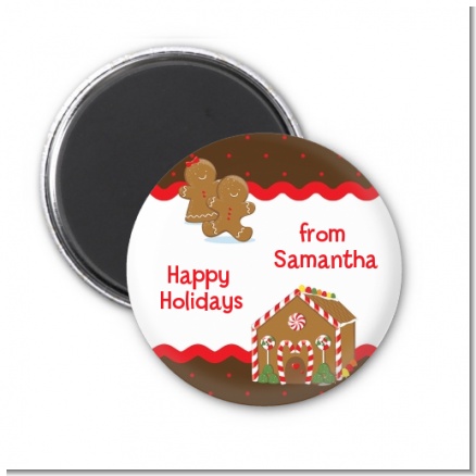 Gingerbread House - Personalized Christmas Magnet Favors
