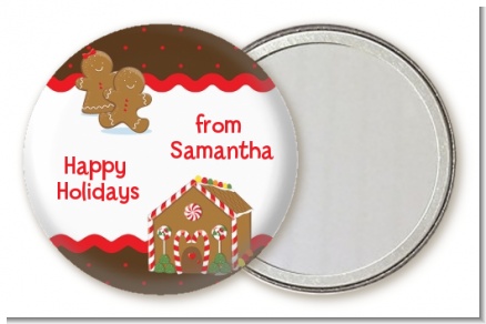 Gingerbread House - Personalized Christmas Pocket Mirror Favors