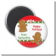 Gingerbread - Personalized Christmas Magnet Favors thumbnail