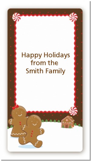 Gingerbread House - Custom Rectangle Christmas Sticker/Labels