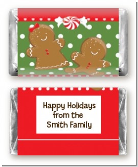 Gingerbread Party - Personalized Christmas Mini Candy Bar Wrappers