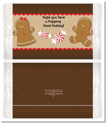Gingerbread - Personalized Popcorn Wrapper Christmas Favors