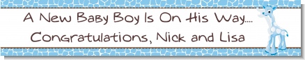 Giraffe Blue - Personalized Baby Shower Banners
