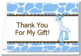 Giraffe Blue - Birthday Party Thank You Cards