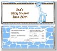 Giraffe Blue - Personalized Baby Shower Candy Bar Wrappers thumbnail
