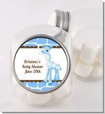 Giraffe Blue - Personalized Baby Shower Candy Jar
