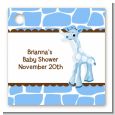 Giraffe Blue - Personalized Baby Shower Card Stock Favor Tags thumbnail