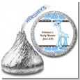 Giraffe Blue - Hershey Kiss Baby Shower Sticker Labels thumbnail